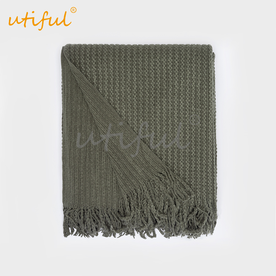 textured cable knit throw